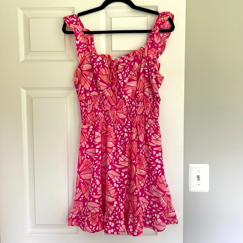 Pink Floral Mini Dress